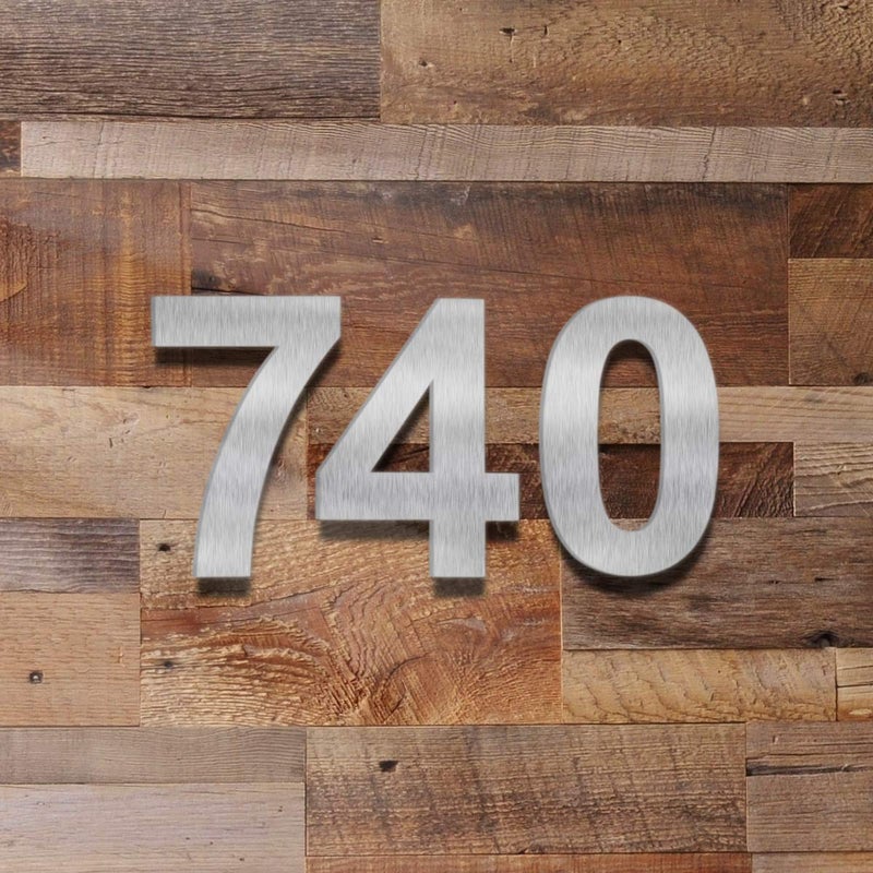 Barton House Number (4) 6" Inch Stainless SUS304 Steel Outdoor Apartment Mailbox Door Street Address Self-Stick Hotel Floor Floating - Image 4